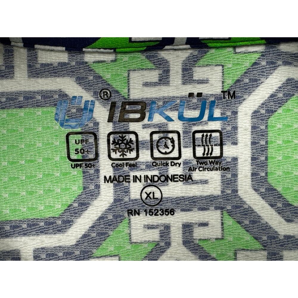 IBKUL Women's Mesh Long Sleeve Geo Print Mock Neck 1/4 Zip Top - Size XL - Picture 4 of 5